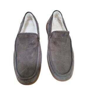 Vionic Gustavo Men's Suede Slip-On Moccasin Slippers With Sherpa Lining Size 10.